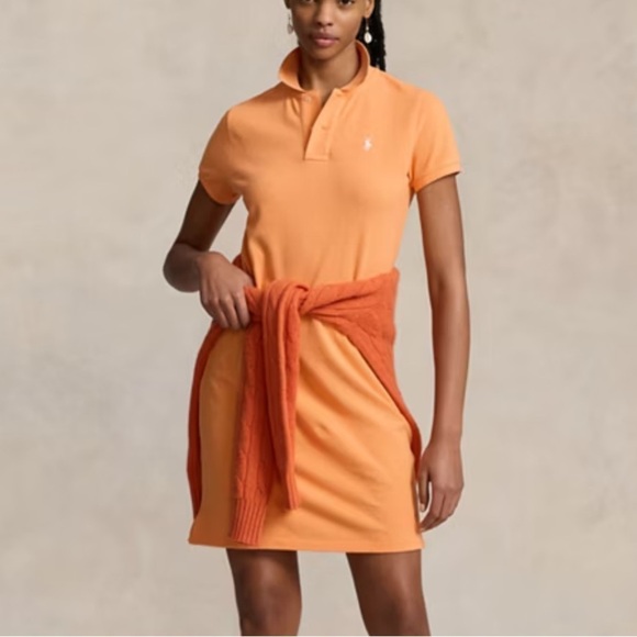 Ralph Lauren Sport Orange Polo Dress Medium Purple Horse - Picture 1 of 5
